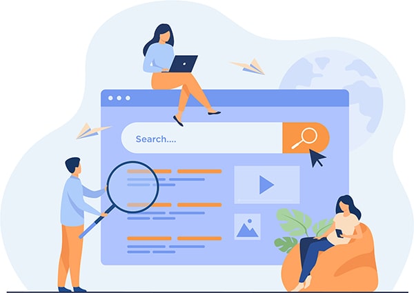 Team working on web development