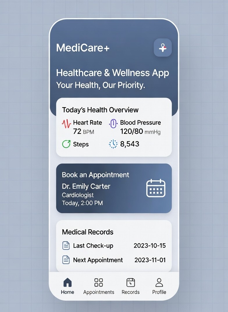 MediCare+ – Healthcare & Wellness App
